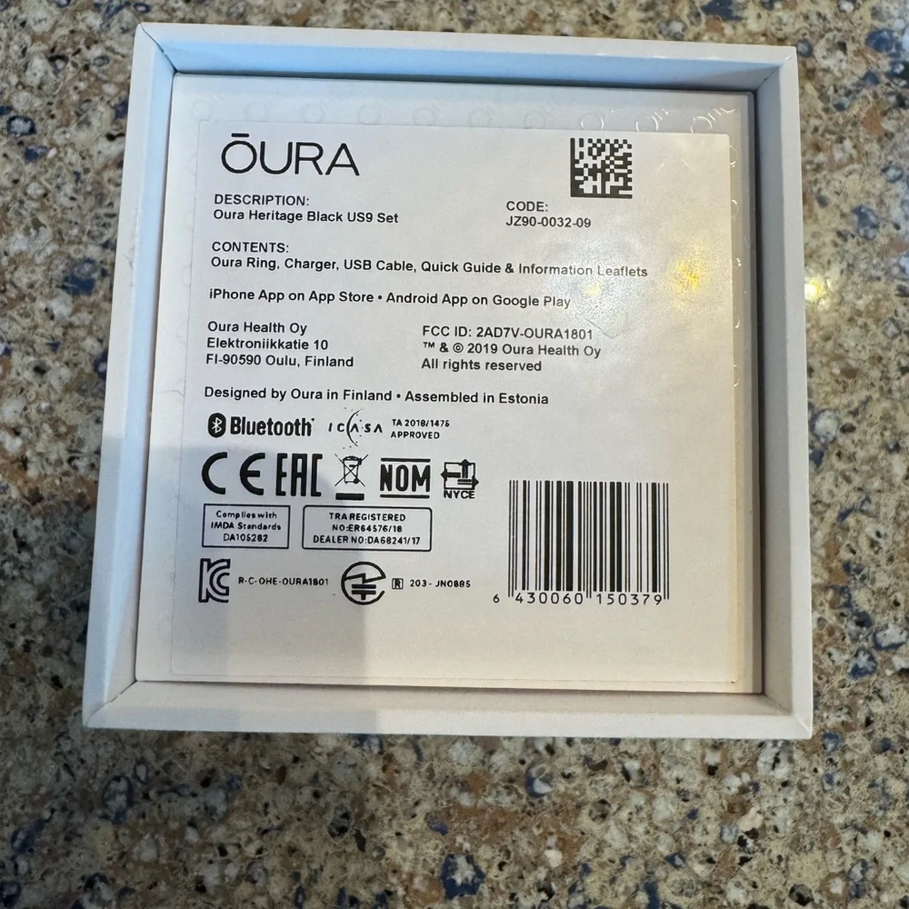 Oura Heritage Black US9 (Gen1) - No charger
